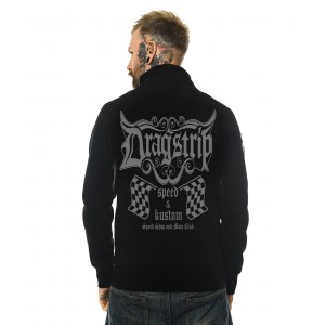 Dragstrip Kustom. Men`s Cafe Racer Moto Jersey Speed Shop Grey